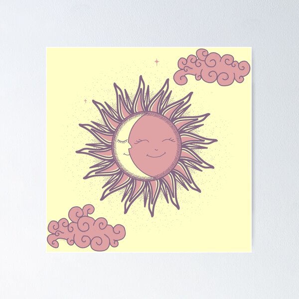 Item preview, Dreamy Summer Solstice 2025 | Aesthetic Celestial Sun & Moon Boho Art | Lavender Pink Sun designed and sold by Rexyy Studio .