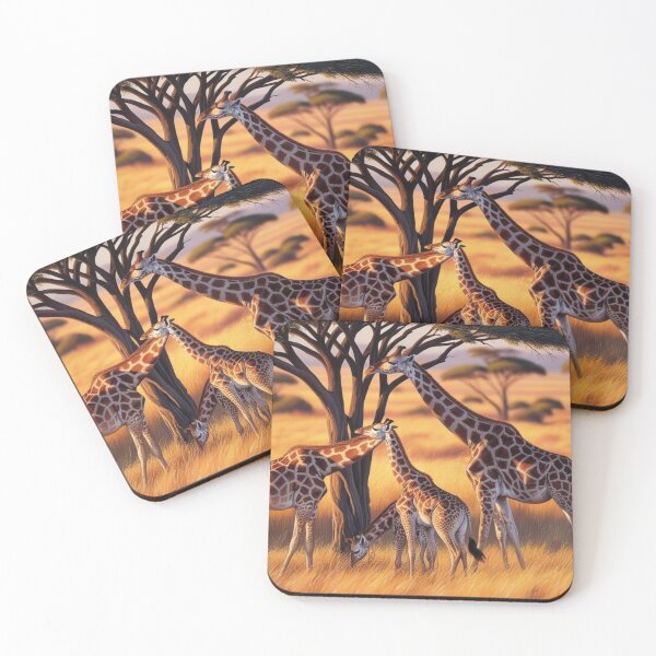 Item preview, Savanna Life Seamless Pattern – Giraffes, Acacia Trees & Golden Grasses designed and sold by Wild Bloom Studio.