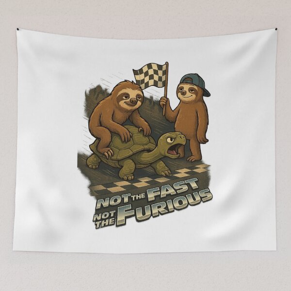 Item preview, Not the Fast Not the Furious Sloth Turtle Racing Design designed and sold by PacImpressions.