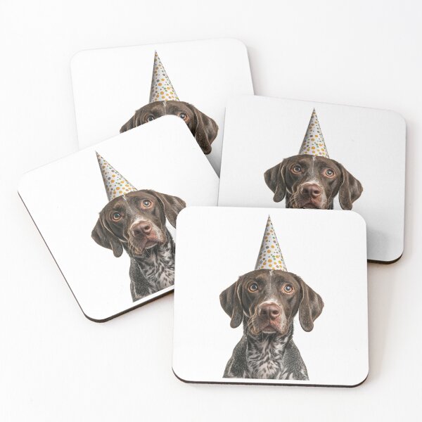 Item preview, Cute Pointer dog with Party Hat Birthday Celebration designed and sold by LazyOwlStore.