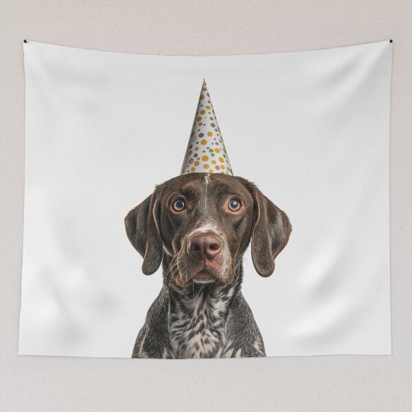 Item preview, Cute Pointer dog with Party Hat Birthday Celebration designed and sold by LazyOwlStore.