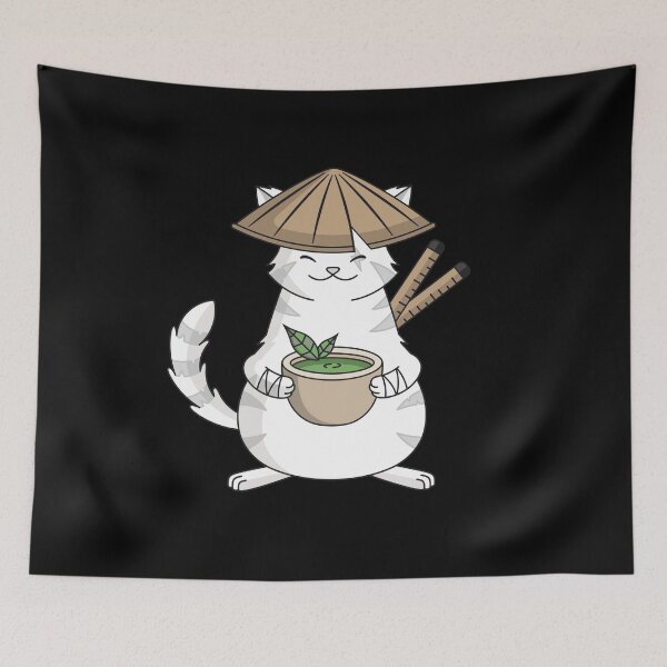 Item preview, THE WHITE SAMURAI CAT designed and sold by aleksapetrov.