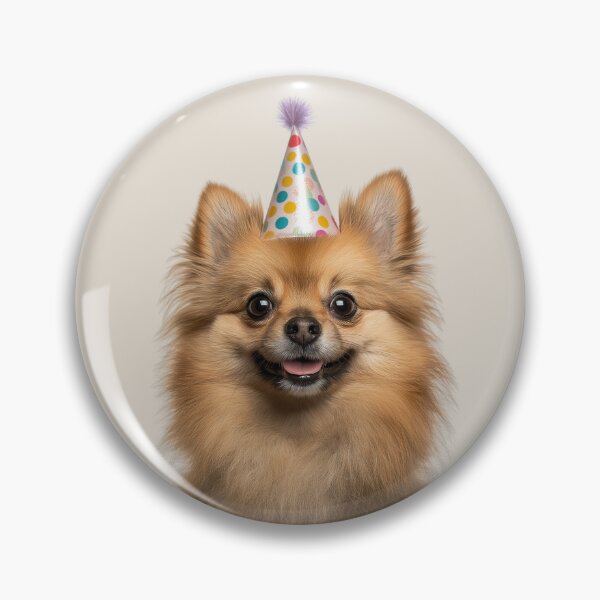 Item preview, Cute Pomeranian dog with Party Hat Birthday Celebration designed and sold by LazyOwlStore.