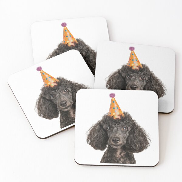 Item preview, Cute Poodle dog with Party Hat Birthday Celebration designed and sold by LazyOwlStore.