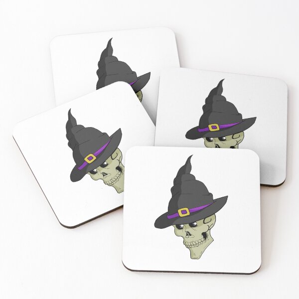 Item preview, Skull with Witches hat designed and sold by Rotten Core Art.
