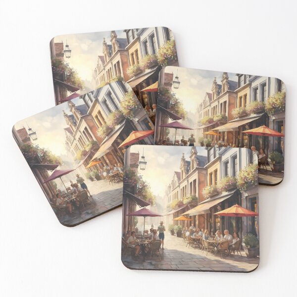 Item preview, Sunlit Café Terrace, Antwerp: Summer Serenity designed and sold by LSVart.