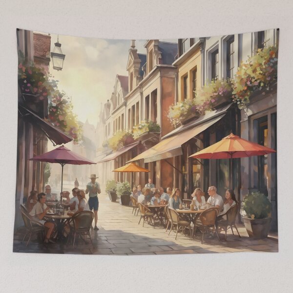 Item preview, Sunlit Café Terrace, Antwerp: Summer Serenity designed and sold by LSVart.