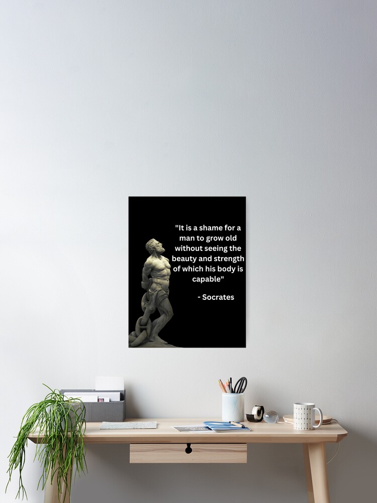 Thumbnail 2 of 3, Poster, Socrates "it is a shame" Quote. designed and sold by Conquertees.