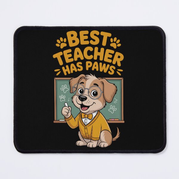 Item preview, Best Teacher Has Paws – Cute Cartoon Dog in Glasses and Yellow Sweater designed and sold by ArtFeverShop.