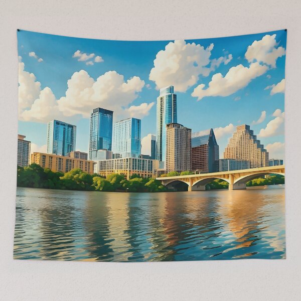 Item preview, Austin, Texas: Midday Skyline of Modern & Historic Charm designed and sold by LSVart.