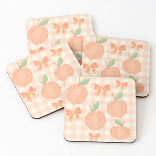 Item preview, Peach Checkered Seamless Pattern with Bows | 3000x3000px Digital Paper | Summer Peach Fabric Print | Cottagecore Sublimation Design designed and sold by Fantasyfairymagic.