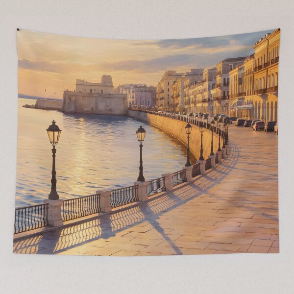 Item preview, Lungomare Nazario Sauro, Bari: Golden Hour Promenade designed and sold by LSVart.