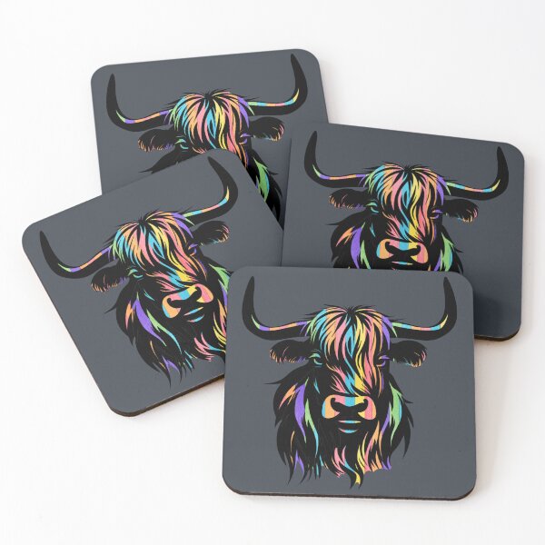 Item preview, Colorful Striped Shetland Cow Bull designed and sold by BeesNeesTees.