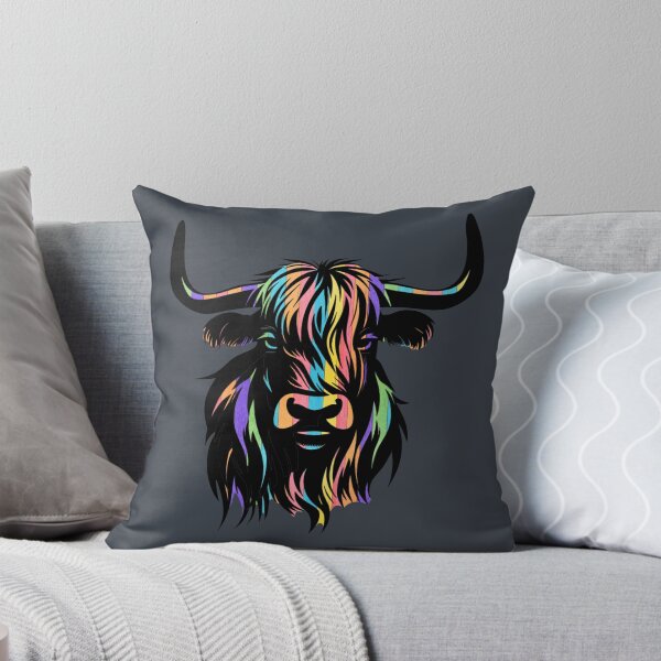 Item preview, Colorful Striped Shetland Cow Bull designed and sold by BeesNeesTees.