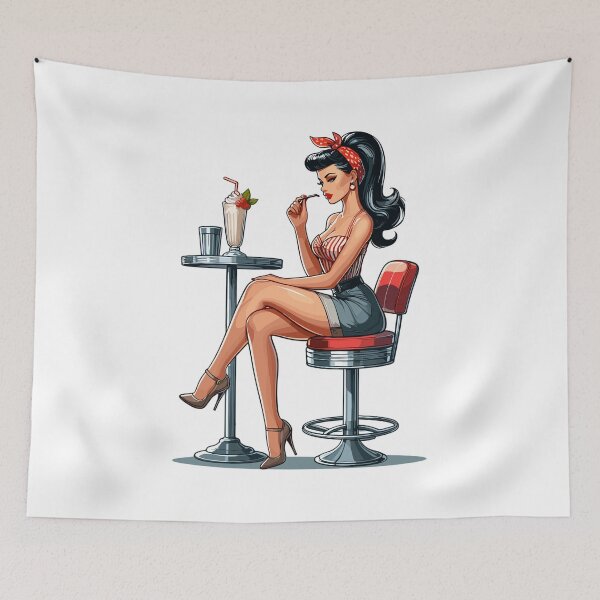 Item preview, Milkshake Rockabilly Pin Up Gift designed and sold by Pineapple-Tree.