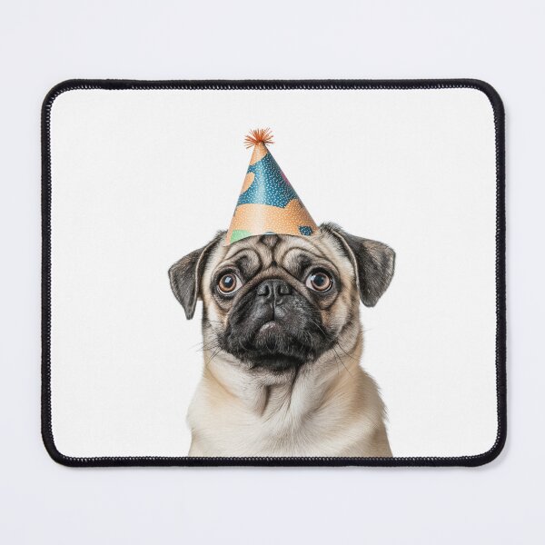 Item preview, Cute Pug dog with Party Hat Birthday Celebration designed and sold by LazyOwlStore.