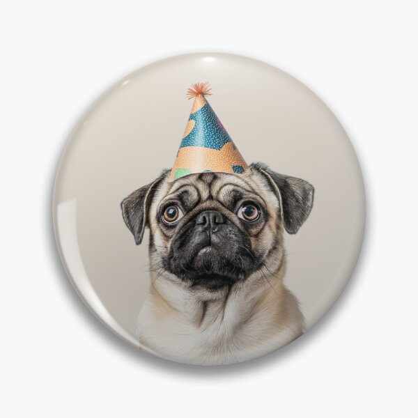 Item preview, Cute Pug dog with Party Hat Birthday Celebration designed and sold by LazyOwlStore.