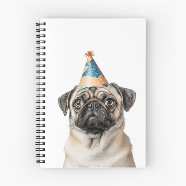 Item preview, Cute Pug dog with Party Hat Birthday Celebration designed and sold by LazyOwlStore.