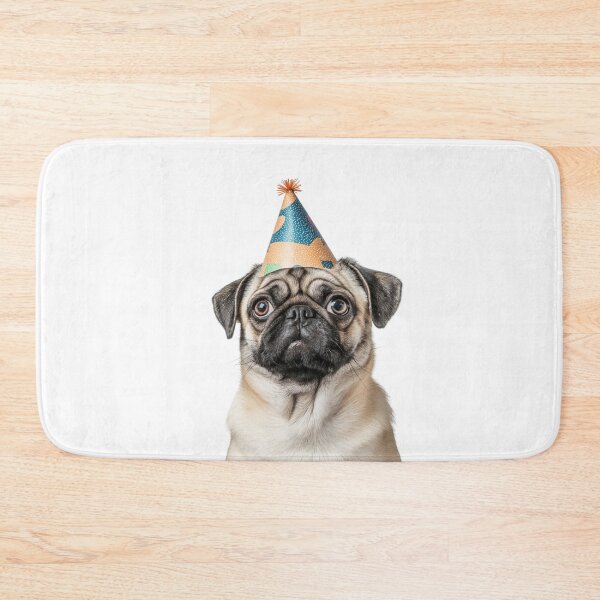 Item preview, Cute Pug dog with Party Hat Birthday Celebration designed and sold by LazyOwlStore.
