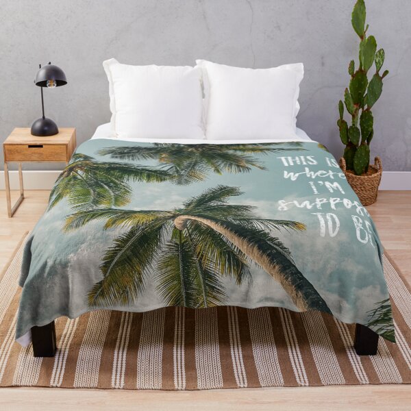 Item preview, Tropical Palm Tree This is Where I’m Supposed to Be Quote Photography designed and sold by Stickers by @molllyclare.