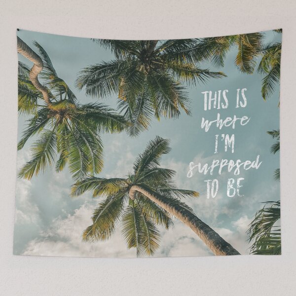 Item preview, Tropical Palm Tree This is Where I’m Supposed to Be Quote Photography designed and sold by Stickers by @molllyclare.