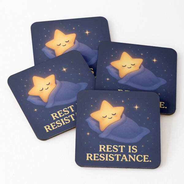 Item preview, Rest Is Resistance - Cozy Star Mental Health Art designed and sold by Neovibe Print.