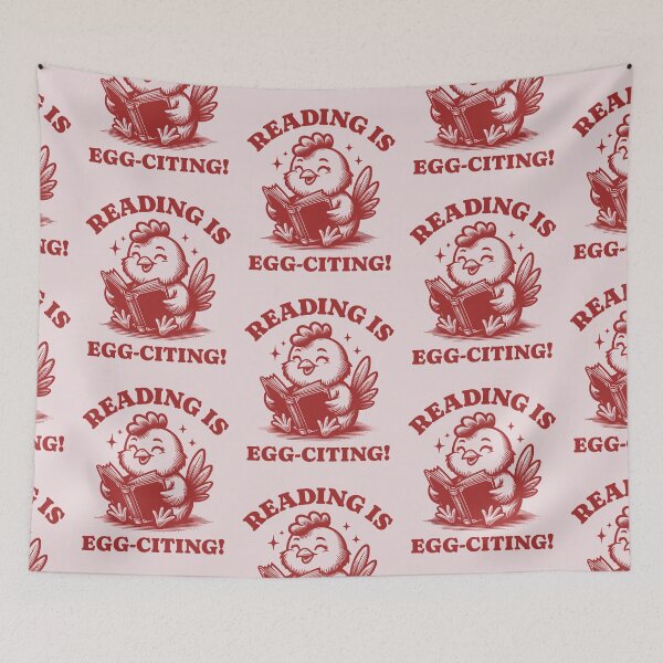 Item preview, Reading Is Egg-citing! Funny Chicken Book Lover Reader designed and sold by KLArtzStore.