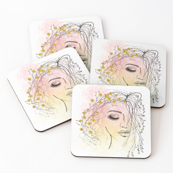 Item preview, Woman with Flower Hair designed and sold by BUNDLEofNERVES.