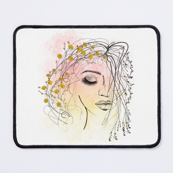 Item preview, Woman with Flower Hair designed and sold by BUNDLEofNERVES.