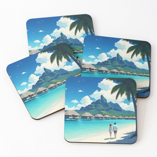 Item preview, Bora Bora Beach: Overwater Bungalows & Crystal Lagoon designed and sold by LSVart.