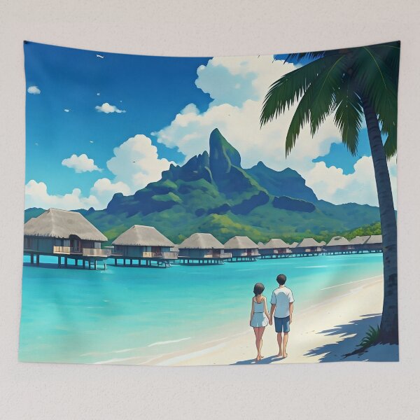 Item preview, Bora Bora Beach: Overwater Bungalows & Crystal Lagoon designed and sold by LSVart.