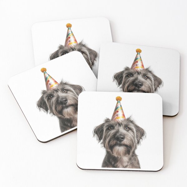 Item preview, Cute Pyrenean Shepherd dog with Party Hat Birthday Celebration designed and sold by LazyOwlStore.