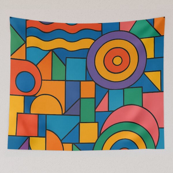 Item preview, Colorful geometry – abstract form composition designed and sold by PixelForge.com.de.