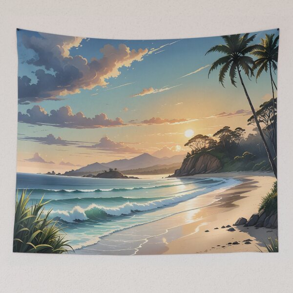 Item preview, Byron Bay Sunrise: Curving Shore to Headland designed and sold by LSVart.