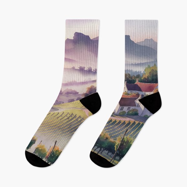 Item preview, Cape Winelands at Sunrise: Rolling Vineyards Aglow designed and sold by LSVart.