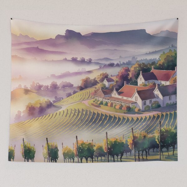 Item preview, Cape Winelands at Sunrise: Rolling Vineyards Aglow designed and sold by LSVart.