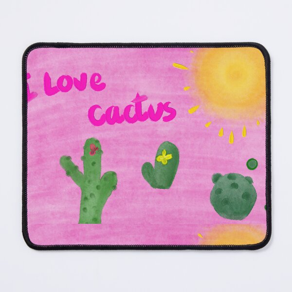 Item preview, Watercolor painting of a cactus on a pink background designed and sold by nongsao4.