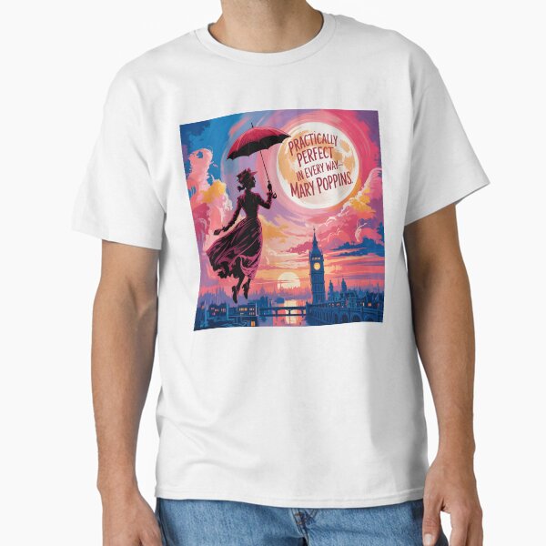 Vista previa del artículo con la obra «Mary Poppins volando por Londres», diseñado y vendido por JosieandRose.