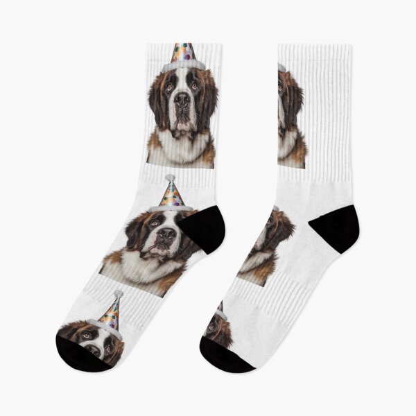 Item preview, Cute Saint Bernard dog with Party Hat Birthday Celebration designed and sold by LazyOwlStore.