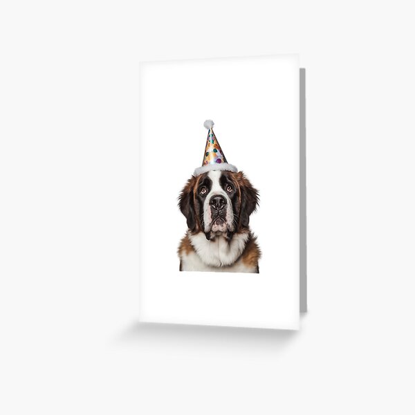 Item preview, Cute Saint Bernard dog with Party Hat Birthday Celebration designed and sold by LazyOwlStore.