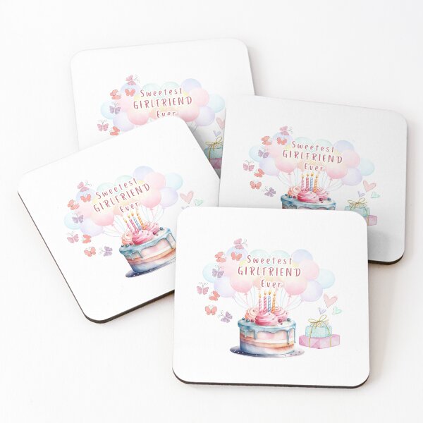 Item preview, Sweetest GIRLFRIEND Ever 3 - birthday cake, baloons,  pastel designed and sold by AlinaSCorner.