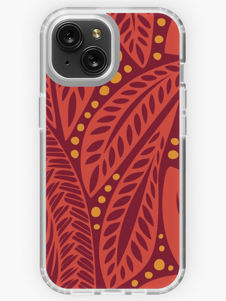 Polynesian Hawaiian red on dark red floral tattoo design iPhone Case for Sale by Ayelet Fleming Redbubble