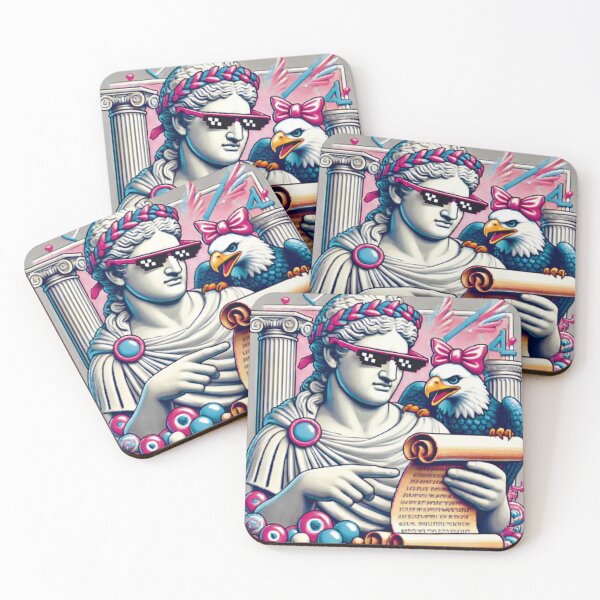 Item preview, Neo-Roman Emperor with Cool Shades and Sassy Eagle – Vaporwave Pop Art designed and sold by Asbiell.