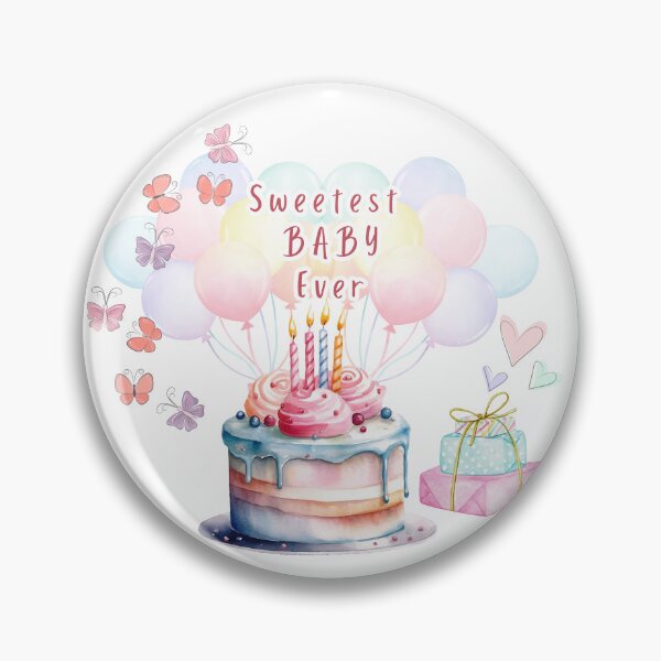 Item preview, Sweetest BABY Ever 3 - birthday cake, baloons,  pastel designed and sold by AlinaSCorner.