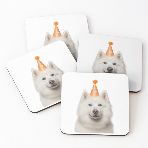 Item preview, Cute Samoyed dog with Party Hat Birthday Celebration designed and sold by LazyOwlStore.