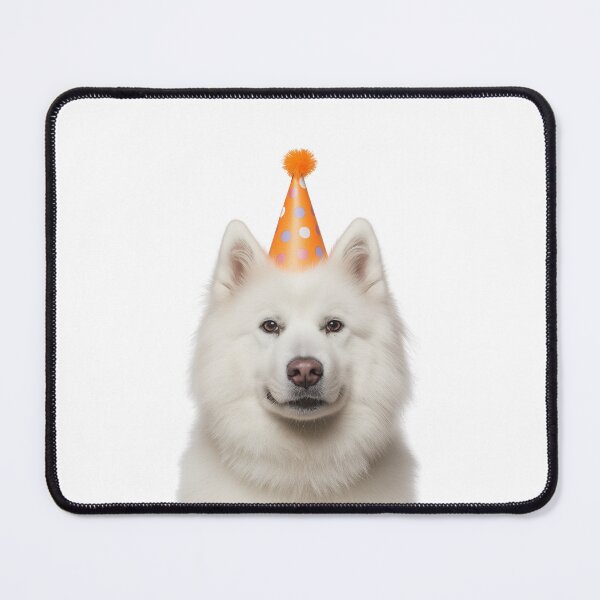 Item preview, Cute Samoyed dog with Party Hat Birthday Celebration designed and sold by LazyOwlStore.