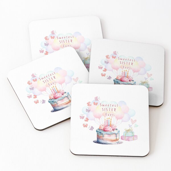 Item preview, Sweetest SISTER Ever 3 - birthday cake, baloons,  pastel designed and sold by AlinaSCorner.