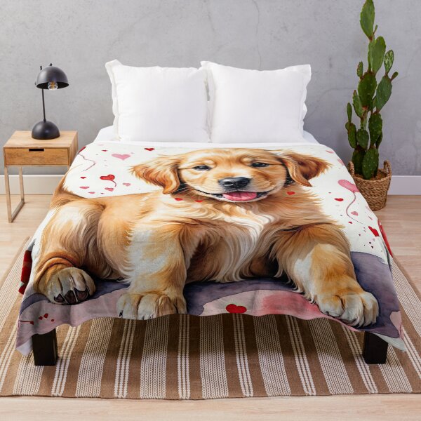 Item preview, Golden Retriever Puppy with Hearts designed and sold by Elisabeth Lucas.