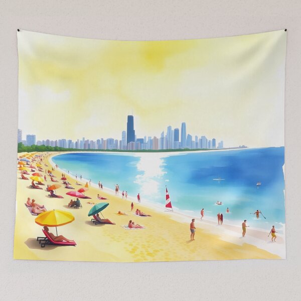 Item preview, South Beach, Chicago: Scorching Summer Day on Golden Sands designed and sold by LSVart.
