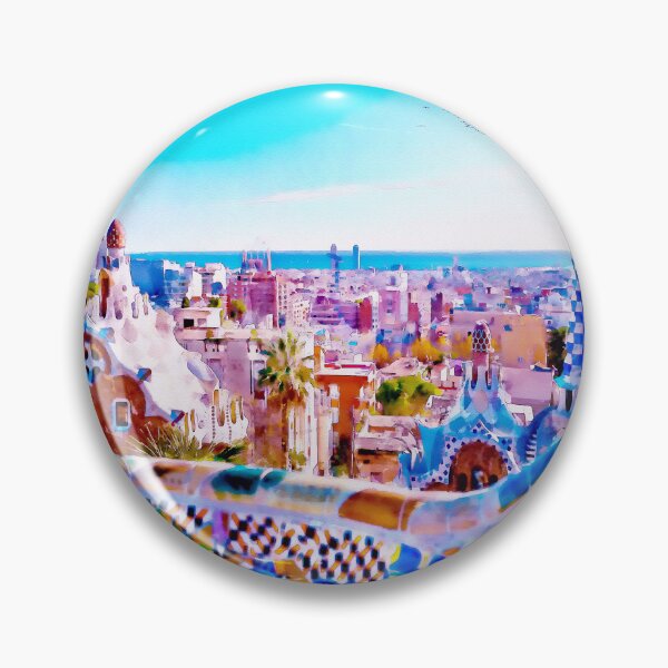 Item preview, Barcelona's Park Guell in Watercolor designed and sold by caracatita75.